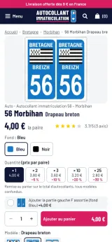 Fiche produit d’Autocollant immatriculation sur téléphone