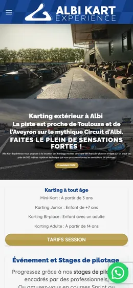 Site de Albi Kart Expérience sur téléphone