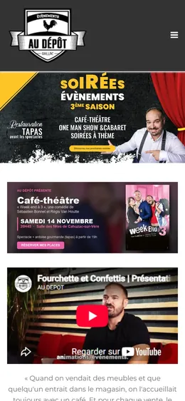 Site de Au Dépôt sur téléphone