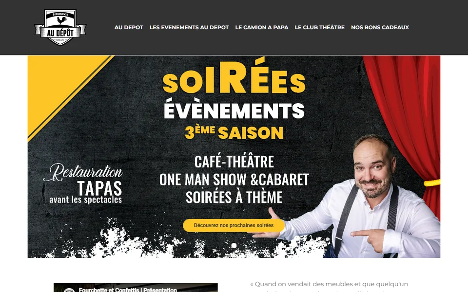 Site de Au Dépôt sur ordinateur