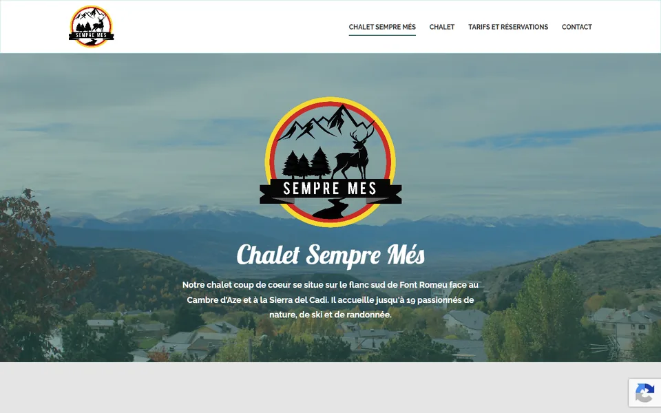 Site de Chalet Sempre Més sur ordinateur