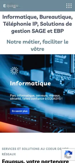 Site de Equasys sur téléphone