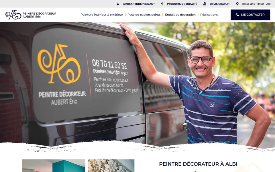 Site de Eric Aubert sur ordinateur