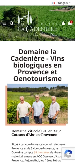 Site de La Cadenière sur téléphone