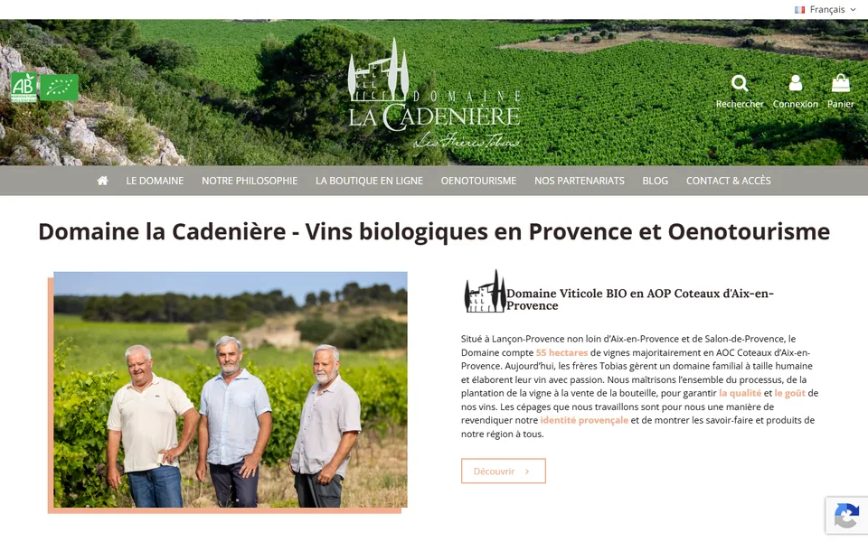 Site de La Cadenière sur ordinateur