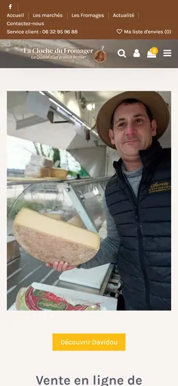 Site de La Cloche du Fromager sur téléphone
