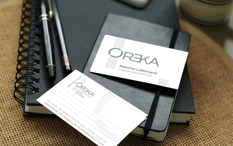 Les cartes de visite d’Oreka (mise en situation)