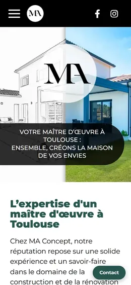 Site de MA Concept sur téléphone