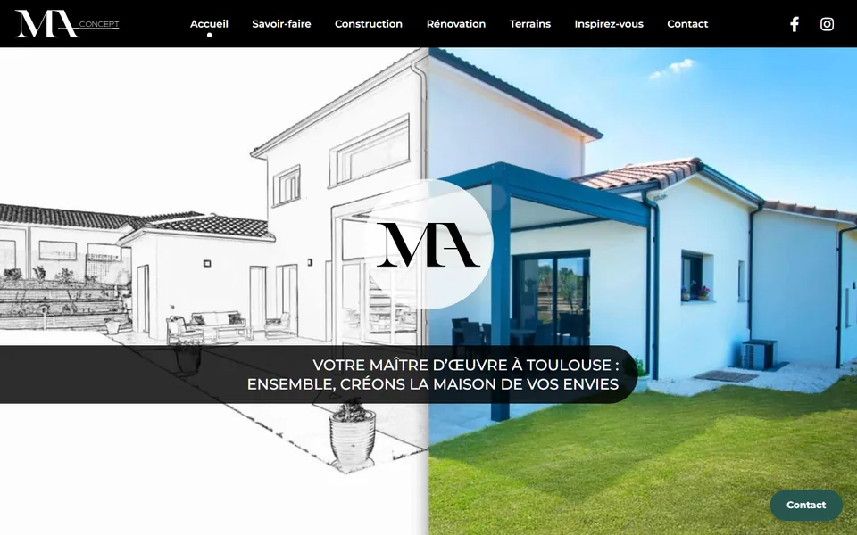 Site de MA Concept sur ordinateur