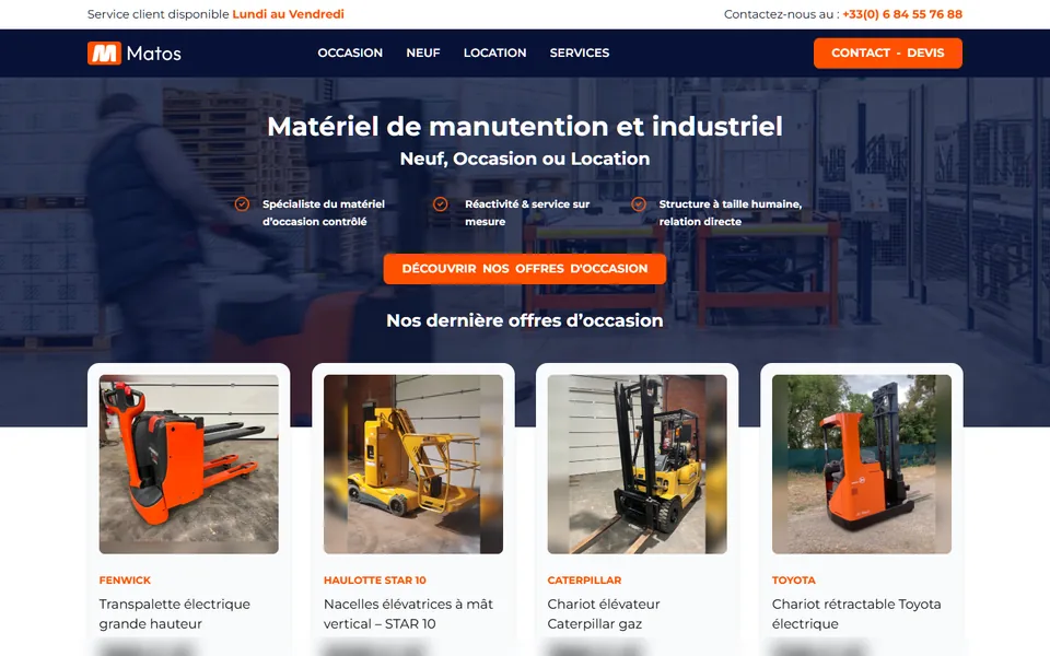Site de Matos sur ordinateur