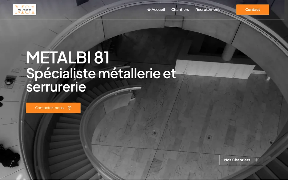 Site de METALBI 81 sur ordinateur