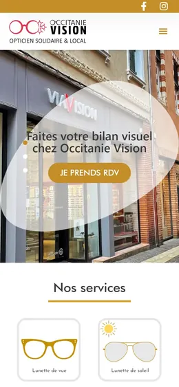 Site de Occitanie Vision sur téléphone