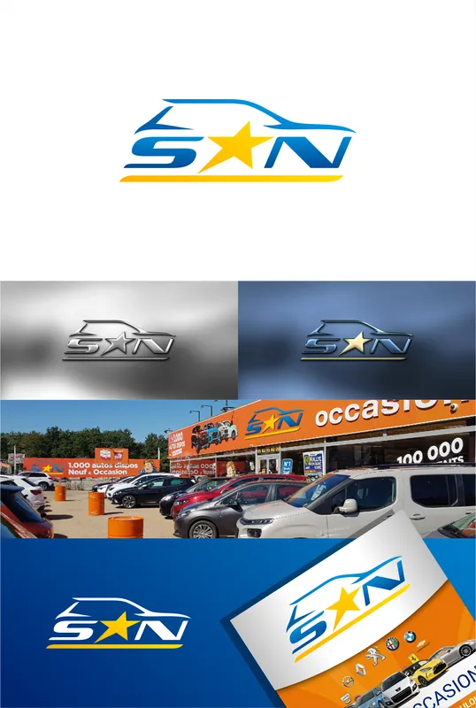 Le nouveau logo décliné en façade, sur carte et en version chromée (mise en situation)
