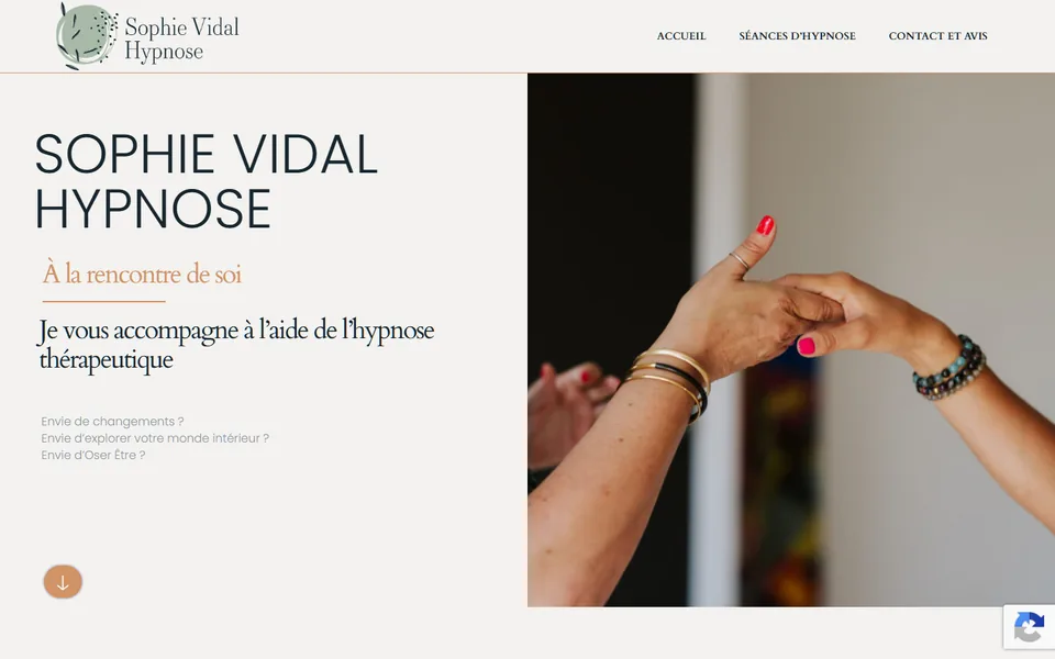 Site de Sophie Vidal Hypnose sur ordinateur