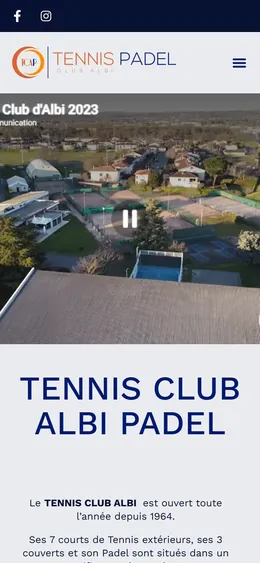 Site de Tennis Club Albi Padel sur téléphone