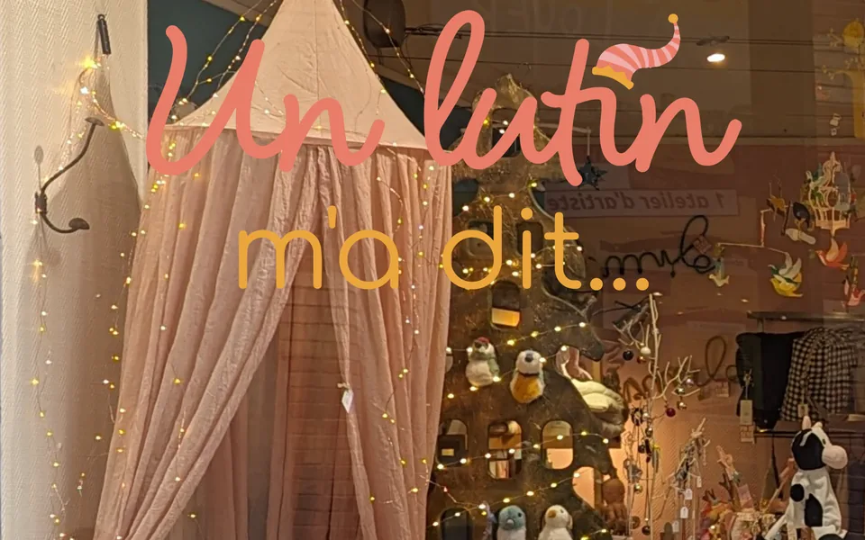 Le logo posé sur la vitrine de la boutique (mise en situation)